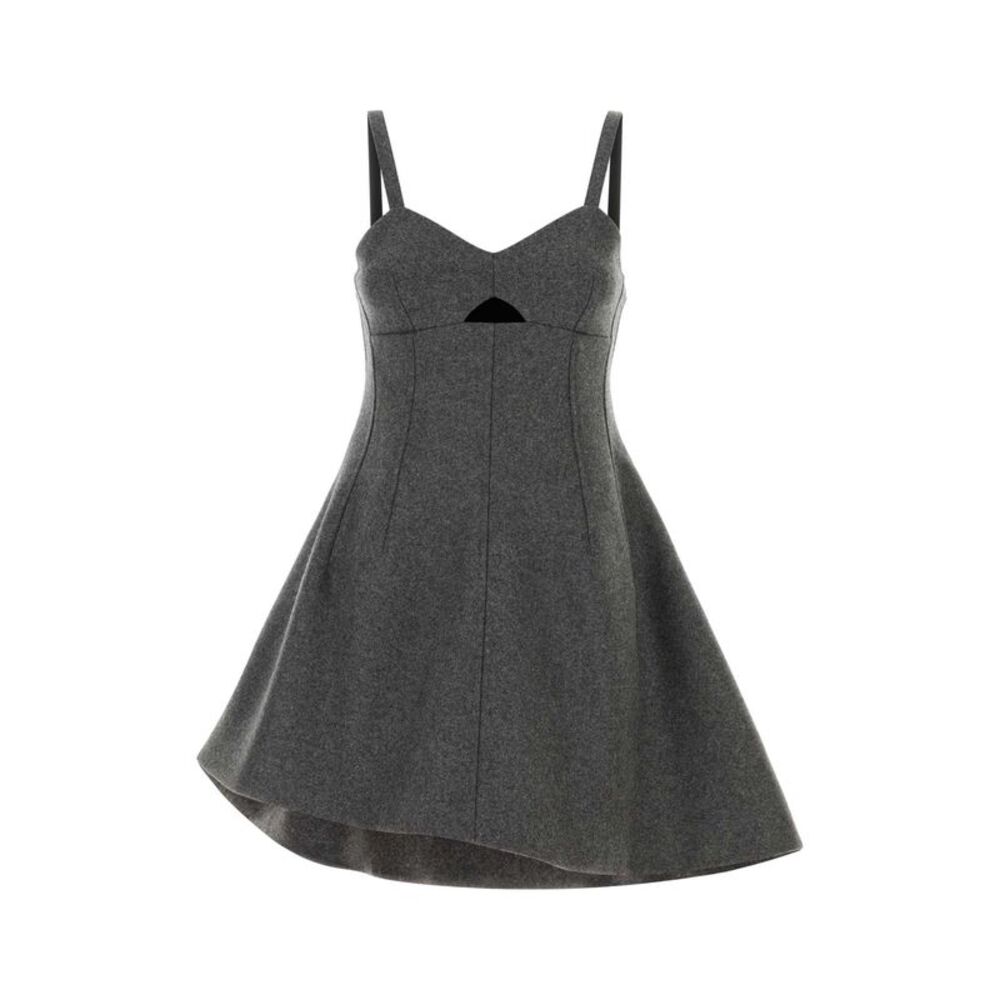 Jil Sander Women Dark Grey Wool Mini Dress